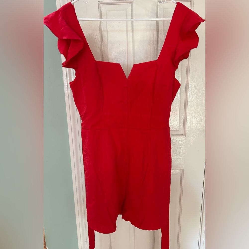 NWT Miami for Francesca’s Large Red Ruffle Short Romper